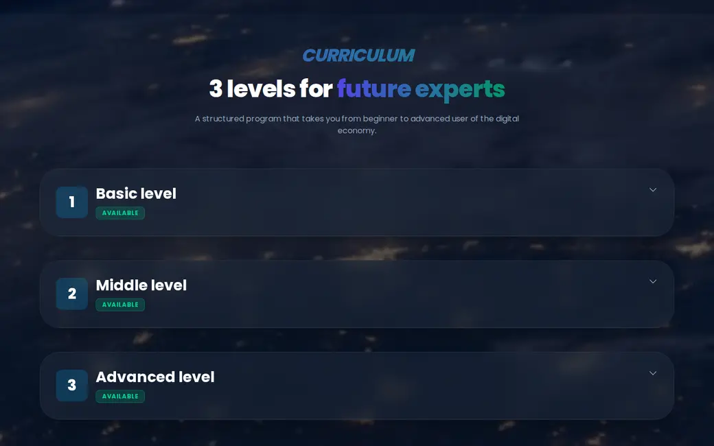 Blok3 curriculum - three levels of the digital-economy programme